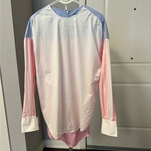 Maison Kitsuné women‘s blouse pink blue white size 36